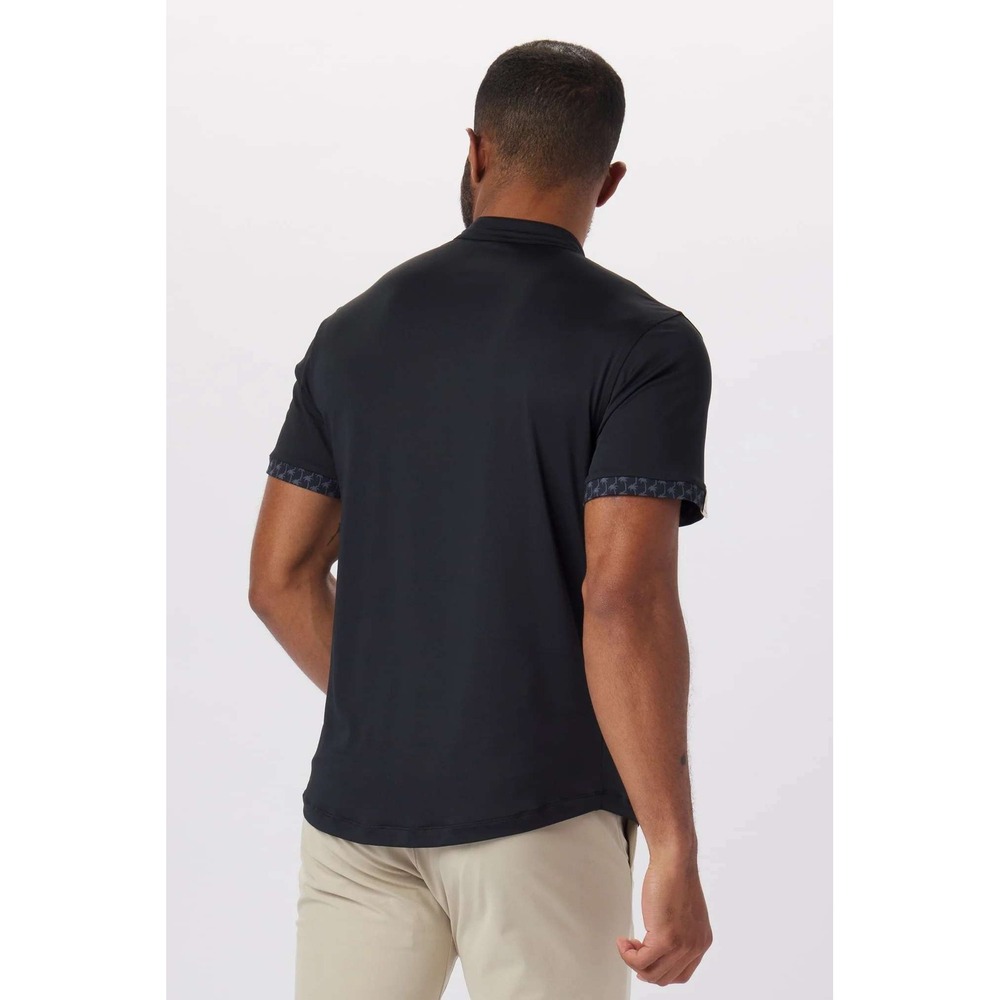 Mantra Black Catalyst Performance Polo Shirt Men XL Palm Tree Print Blade Collar - Picture 2 of 11